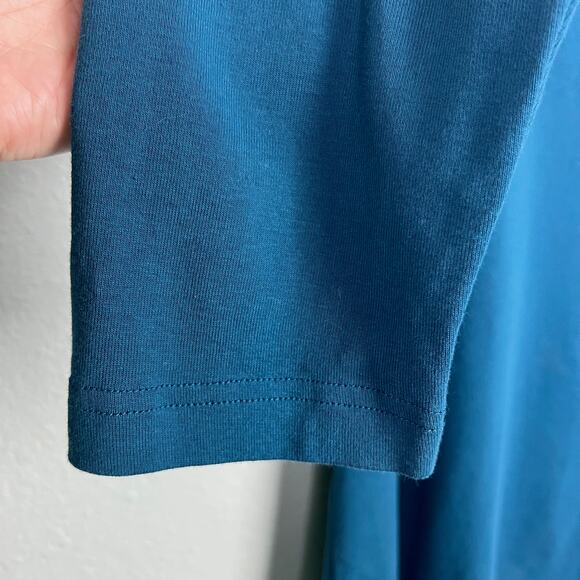 Duluth Trading Women's SZ XL Blue Longtail T 3/4 Sleeve Tunic Cotton Square Neck - Picture 4 of 6